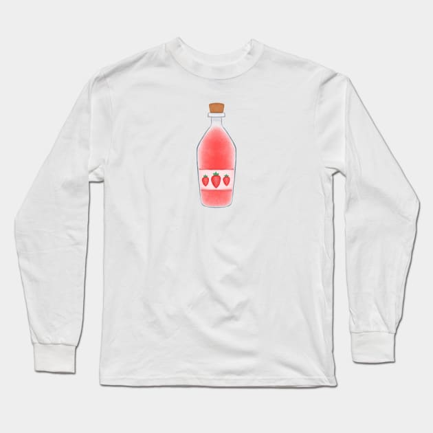 Strawberry Juice Lover Long Sleeve T-Shirt by Aisiiyan